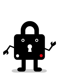 Mascota a modo de ratn que presenta y gua el Curso On line de Seguridad en internet